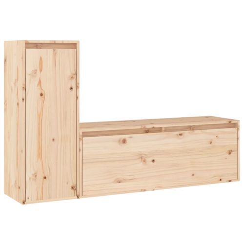 Meubles TV 2 pcs Bois massif de pin - Photo n°2; ?>