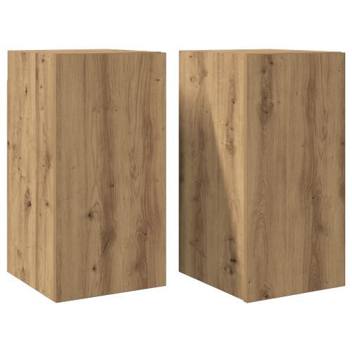 Meubles TV 2 pcs chêne artisanal 30,5x30x60cm bois d'ingénierie - Photo n°2; ?>