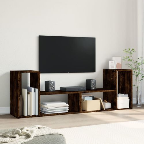 Meubles TV 2 pcs chêne fumé 75x30x50 cm bois d'ingénierie - Photo n°3; ?>