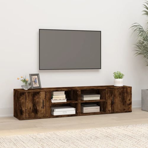 Meubles TV 2 pcs Chêne fumé 80x31,5x36 cm Bois d'ingénierie - Photo n°2; ?>