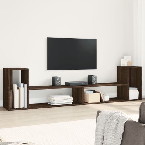 Meubles TV 2 pcs chêne marron 100x30x50 cm bois d'ingénierie - Photo n°2; ?>