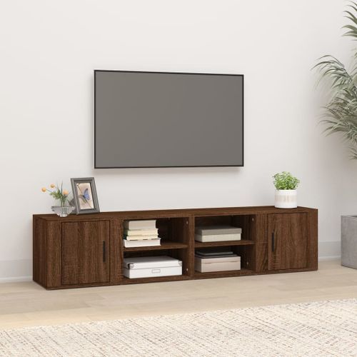 Meubles TV 2 pcs Chêne marron 80x31,5x36 cm Bois d'ingénierie - Photo n°2; ?>