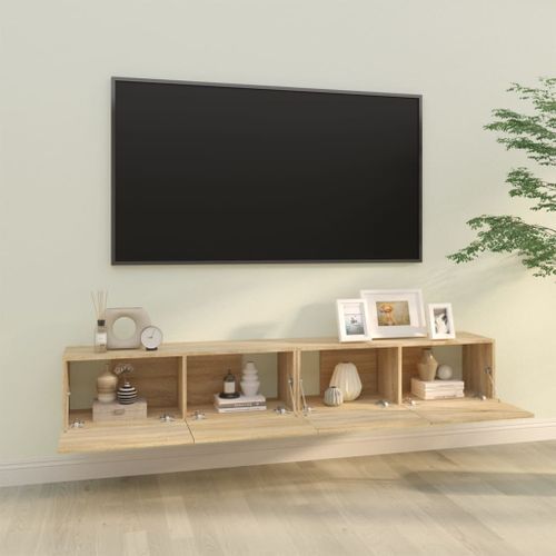 Meubles TV 2 pcs Chêne Sonoma 100x30x30 cm Bois d'ingénierie - Photo n°3; ?>