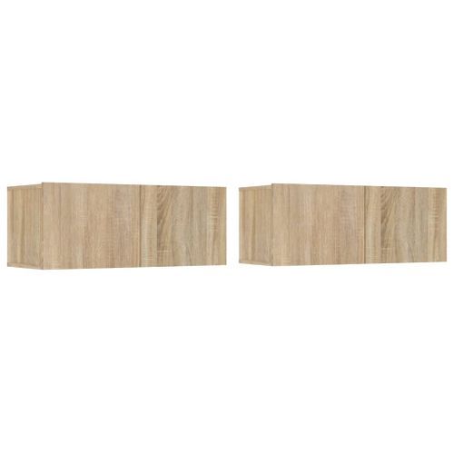 Meubles TV 2 pcs chêne sonoma 80x30x30 cm bois d'ingénierie - Photo n°2; ?>