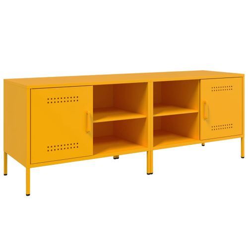 Meubles TV 2 pcs jaune moutarde 68x39x50,5 cm acier - Photo n°2; ?>