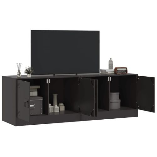 Meubles TV 2 pcs noir 67x39x44 cm acier - Photo n°3; ?>