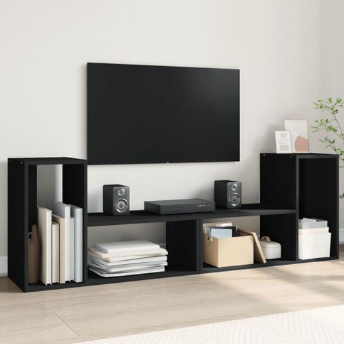 Meubles TV 2 pcs noir 75x30x50 cm bois d'ingénierie - Photo n°2; ?>