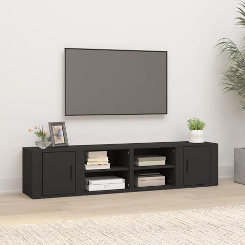 Meubles TV 2 pcs Noir 80x31,5x36 cm Bois d'ingénierie - Photo n°2; ?>