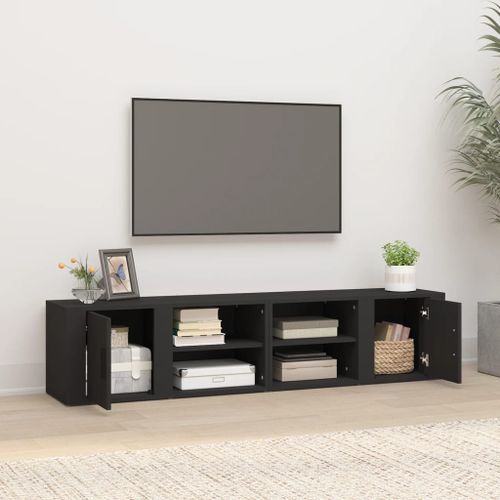 Meubles TV 2 pcs Noir 80x31,5x36 cm Bois d'ingénierie - Photo n°3; ?>