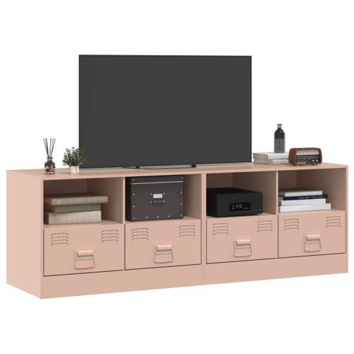 Meubles TV 2 pcs rose 67x39x44 cm acier - Photo n°3; ?>