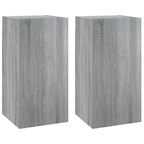 Meubles TV 2 pcs Sonoma gris 30,5x30x60 cm Bois d'ingénierie - Photo n°2; ?>