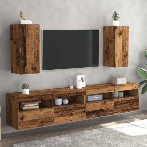 Meubles TV 2 pcs vieux bois 30,5x30x60 cm bois d'ingénierie - Photo n°3; ?>