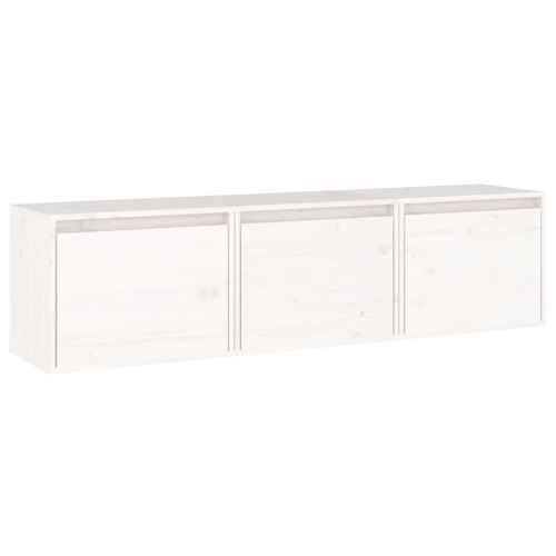 Meubles TV 3 pcs Blanc Bois massif de pin - Photo n°2; ?>