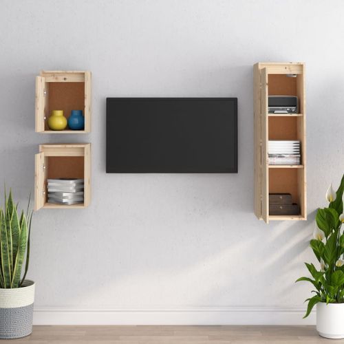 Meubles TV 3 pcs Bois massif de pin - Photo n°2; ?>