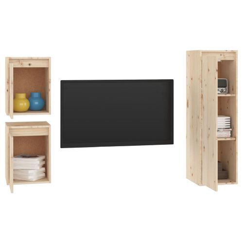 Meubles TV 3 pcs Bois massif de pin - Photo n°3; ?>