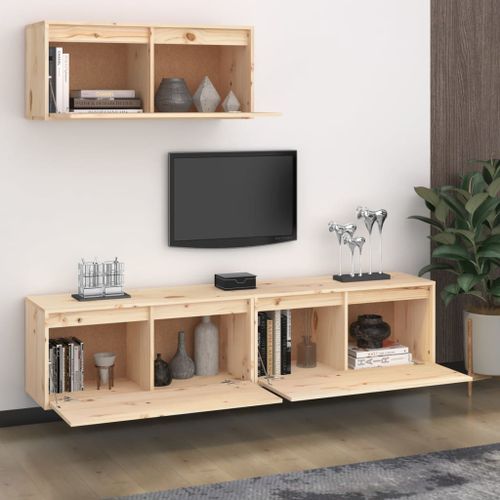 Meubles TV 3 pcs Bois massif de pin 2 - Photo n°3; ?>