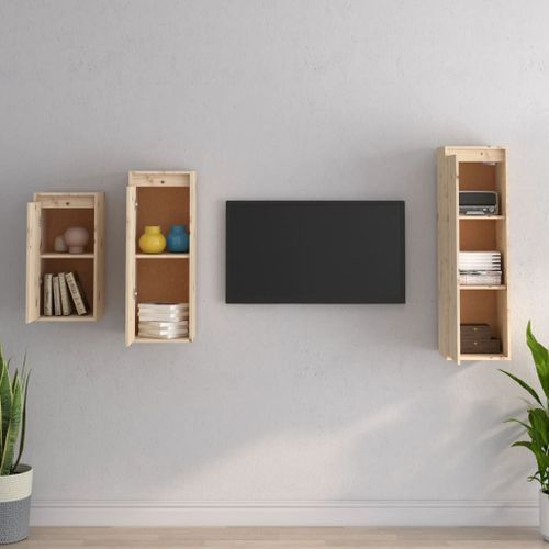 Meubles TV 3 pcs Bois massif de pin 3 - Photo n°3; ?>