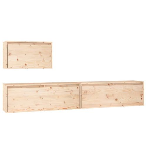 Meubles TV 3 pcs Bois massif de pin - Photo n°2; ?>