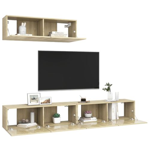 Meubles TV 3 pcs Chêne sonoma - Photo n°3; ?>