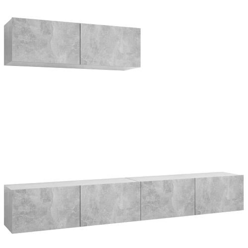 Meubles TV 3 pcs Gris béton - Photo n°2; ?>