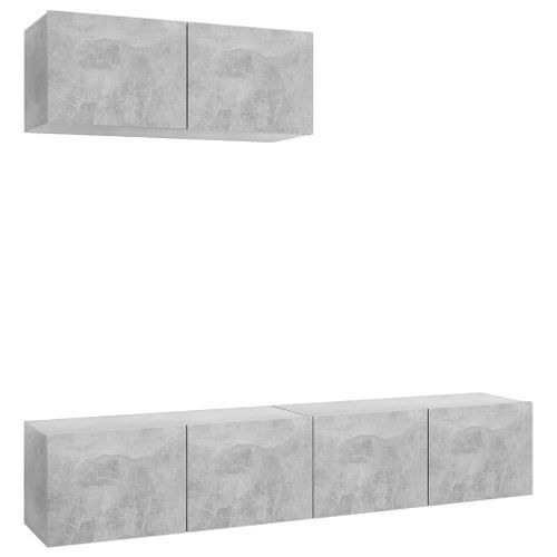 Meubles TV 3 pcs Gris béton 2 - Photo n°2; ?>