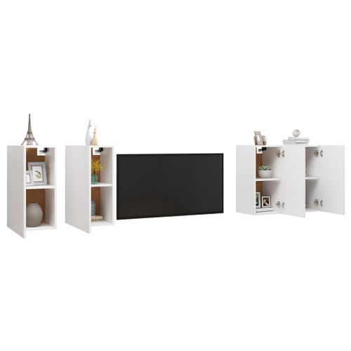 Meubles TV 4 pcs Blanc 30,5x30x60 cm - Photo n°3; ?>