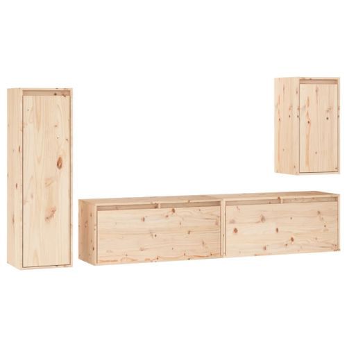 Meubles TV 4 pcs Bois massif de pin 2 - Photo n°2; ?>