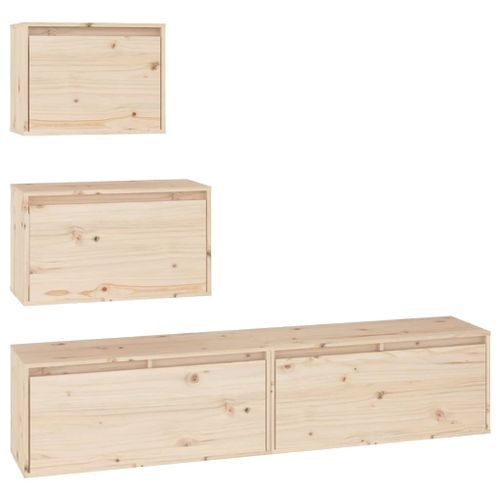 Meubles TV 4 pcs Bois massif de pin - Photo n°2; ?>