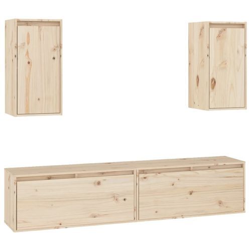 Meubles TV 4 pcs Bois massif de pin - Photo n°2; ?>