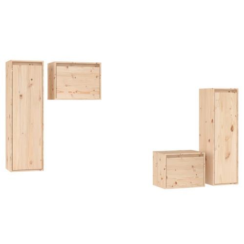 Meubles TV 4 pcs Bois massif de pin - Photo n°2; ?>