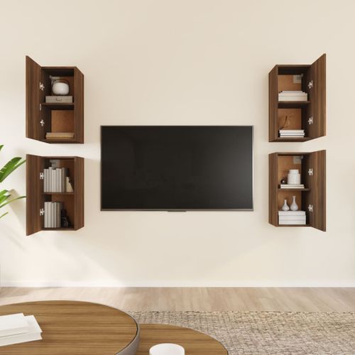 Meubles TV 4 pcs Chêne marron 30,5x30x60 cm Bois d'ingénierie - Photo n°3; ?>