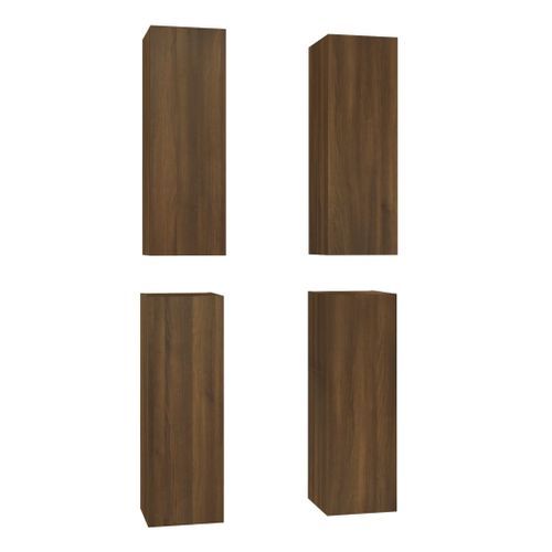 Meubles TV 4 pcs Chêne marron 30,5x30x90 cm Bois d'ingénierie - Photo n°2; ?>