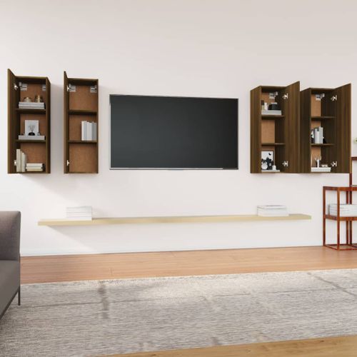 Meubles TV 4 pcs Chêne marron 30,5x30x90 cm Bois d'ingénierie - Photo n°3; ?>