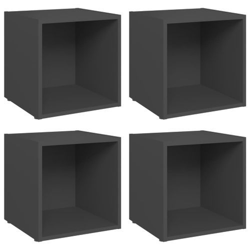 Meubles TV 4 pcs Gris 37x35x37 cm - Photo n°2; ?>