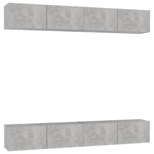 Meubles TV 4 pcs Gris béton 100x30x30 cm Bois d'ingénierie - Photo n°2; ?>