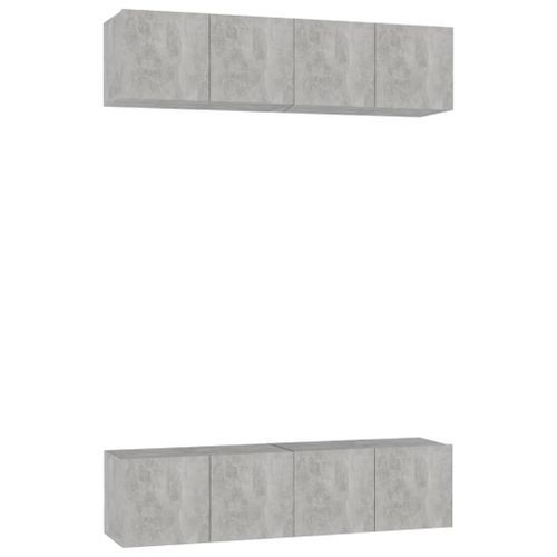 Meubles TV 4 pcs Gris béton 60x30x30 cm - Photo n°2; ?>