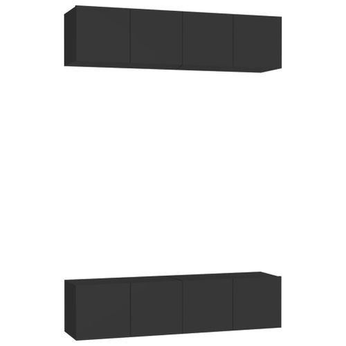 Meubles TV 4 pcs Noir 60x30x30 cm - Photo n°2; ?>