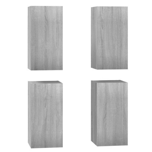 Meubles TV 4 pcs Sonoma gris 30,5x30x60 cm Bois d'ingénierie - Photo n°2; ?>