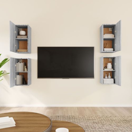 Meubles TV 4 pcs Sonoma gris 30,5x30x60 cm Bois d'ingénierie - Photo n°3; ?>