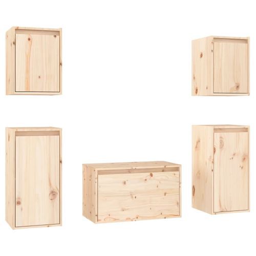 Meubles TV 5 pcs Bois massif de pin - Photo n°2; ?>