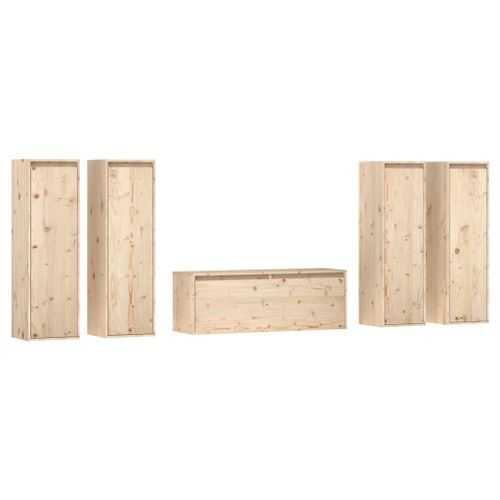 Meubles TV 5 pcs Bois massif de pin - Photo n°2; ?>