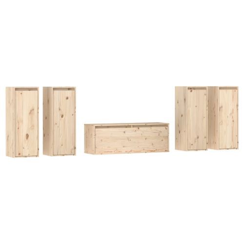 Meubles TV 5 pcs Bois massif de pin - Photo n°2; ?>