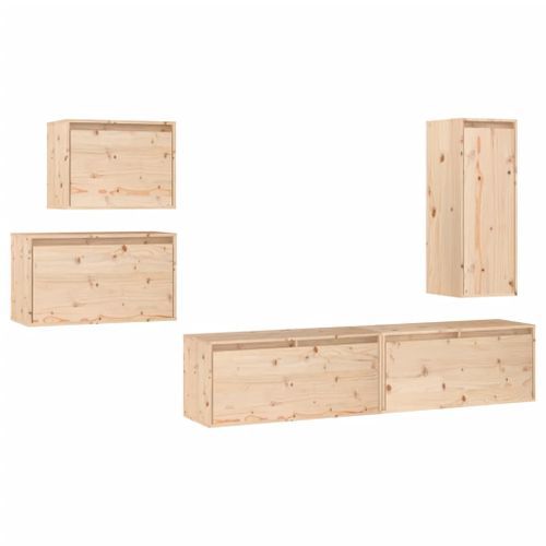 Meubles TV 5 pcs Bois massif de pin - Photo n°2; ?>