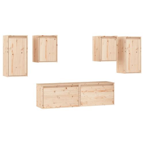 Meubles TV 6 pcs Bois massif de pin - Photo n°2; ?>