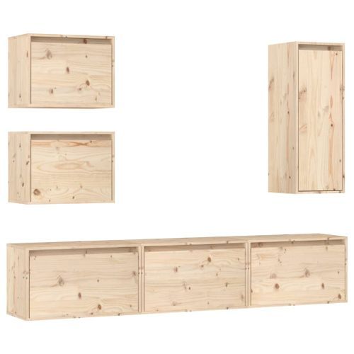 Meubles TV 6 pcs Bois massif de pin - Photo n°2; ?>