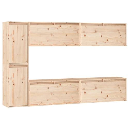 Meubles TV 6 pcs Bois massif de pin - Photo n°2; ?>