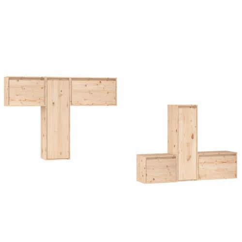 Meubles TV 6 pcs Bois massif de pin - Photo n°2; ?>