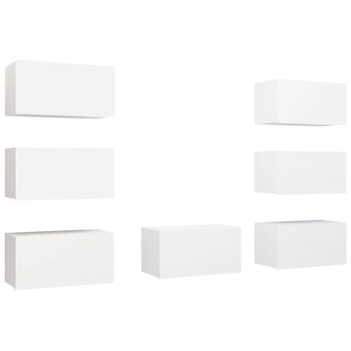 Meubles TV 7 pcs Blanc 30,5x30x60 cm - Photo n°2; ?>