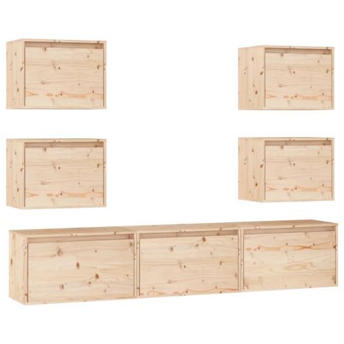 Meubles TV 7 pcs Bois massif de pin - Photo n°2; ?>