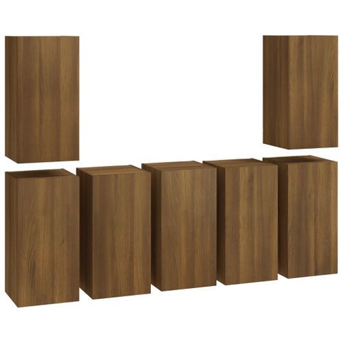 Meubles TV 7 pcs Chêne marron 30,5x30x60 cm Bois d'ingénierie - Photo n°2; ?>